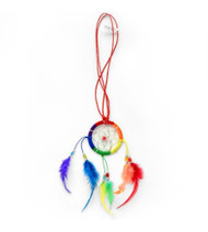Lesbian and Gay Pride Rainbow Dream Catcher Necklace. LGBT Jewelry and accessories
