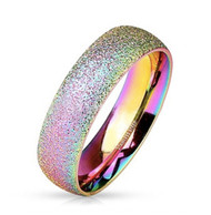 JINSHIYINYU 6MM Classic Rainbow Colored Crystal Stainless Steel Band LGBT Gay& Lesbian Pride Ring JINSHIYINYU 6MM Classic Rainbow Colored Crystal Stainless Steel Band LGBT Gay& Lesbian Pride Ring