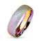 Rainbow Anodized Glitter Ring - Gay & Lesbian Pride Stainless Steel Ring
