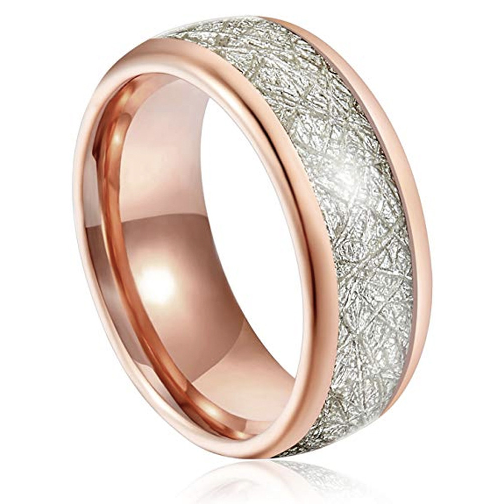 Mens Tungsten Wedding Bands With Rose Gold Women's or Men's Tungsten Wedding Band (8mm). Rose Gold Inspired