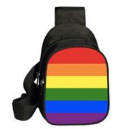 Messenger Chest / Shoulder Bag - Full Rainbow Pride Flag Canvas Tote Bag with zipper closure (10x6.5 inch) - LGBT Gay and Lesbian Pride
