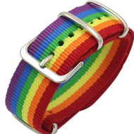 Rainbow Gay Pride Flag Nylon Buckle Bracelet - Approx: 9 inch long -Adjustable