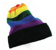 Rainbow Black Brim Winter Cap - LGBT Gay and Lesbian Pride Hat. Gay and Lesbian Pride Clothing & Apparel