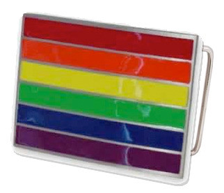 Rainbow Rectangular Belt Buckle - LGBT Gay & Lesbian Pride - Pride Shack