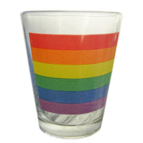 Gay Pride Rainbow Lightning Bolt Shot Glass 