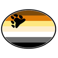 Bear Pride Flag -  Bear Paw - Gay Pride Car Magnet