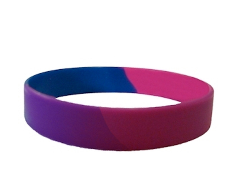 Bisexual Pride Silicone Bracelet Wristlet - LGBT Pride Wristband w/ Bi  Pride Flag Colors - Pride Shack