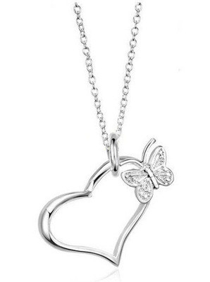 butterfly and heart necklace