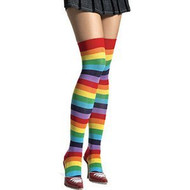 Rainbow Thigh High Socks (Pair) - LGBT Gay and Lesbian Pride Apparel