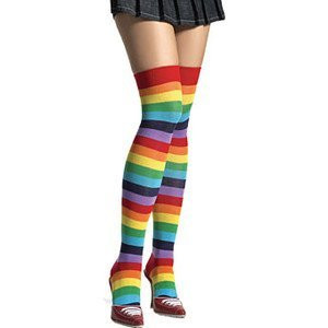 Rainbow Thigh High Socks (Pair) - LGBT Gay and Lesbian Pride Apparel - Pride  Shack