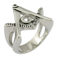 Stainless Steel Masonic Rings with Cut Out Triangle Design - Mason / Freemason Jewelry