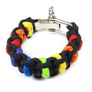 Black and Rainbow Paracord Bracelet - Gay Pride Bracelet - LGBT Lesbian Pride Wristband