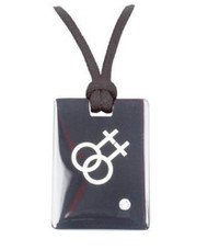 Double Female Black Plate Pendant - LGBT Lesbian Pride Necklace