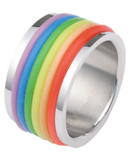 Gay Rubber Rainbow Flag Ring - Gay & Lesbian Pride
