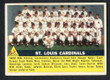 1956 Topps Baseball # 134 a Cardinals Team Gray Back St. Louis Cardinals VG