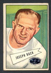 1952 Bowman Small Football # 053  Joseph Back Pittsburgh Steelers EX