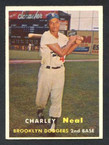 1957 Topps Baseball # 242  Charley Neal Brooklyn Dodgers EX/MT