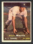 1957 Topps Baseball # 062  Billy Martin New York Yankees VG
