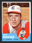 1963 Topps Baseball # 492  Dave Wickersham Kansas City Athletics EX/MT-2