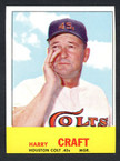 1963 Topps Baseball # 491  Harry Craft Houston Colt .45's EX