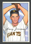 1952 Bowman Baseball # 090  Larry Jansen New York Giants EX