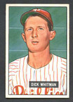 1951 Bowman Baseball # 221  Dick Whitman Philadelphia Phillies EX