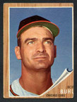 1962 Topps Baseball # 458 b Bob Buhl Plain Cap Chicago Cubs G