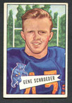 1952 Bowman Small Football # 070  Gene Schroeder Chicago Bears EX
