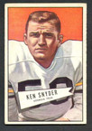 1952 Bowman Small Football # 022  Ken Snyder Philadelphia Eagles EX