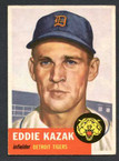 1953 Topps Baseball # 194  Eddie Kazak Detroit Tigers EX-2