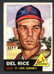 1953 Topps Baseball # 068  Del Rice St. Louis Cardinals EX