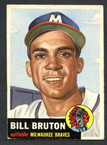 1953 Topps Baseball # 214  Bill Bruton Milwaukee Braves VG