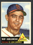 1953 Topps Baseball # 189  Ray Jablonski St. Louis Cardinals EX