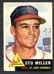 1953 Topps Baseball # 183  Stu Miller St. Louis Cardinals VG
