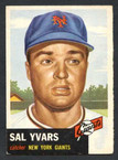 1953 Topps Baseball # 011  Sal Yvars New York Giants EX