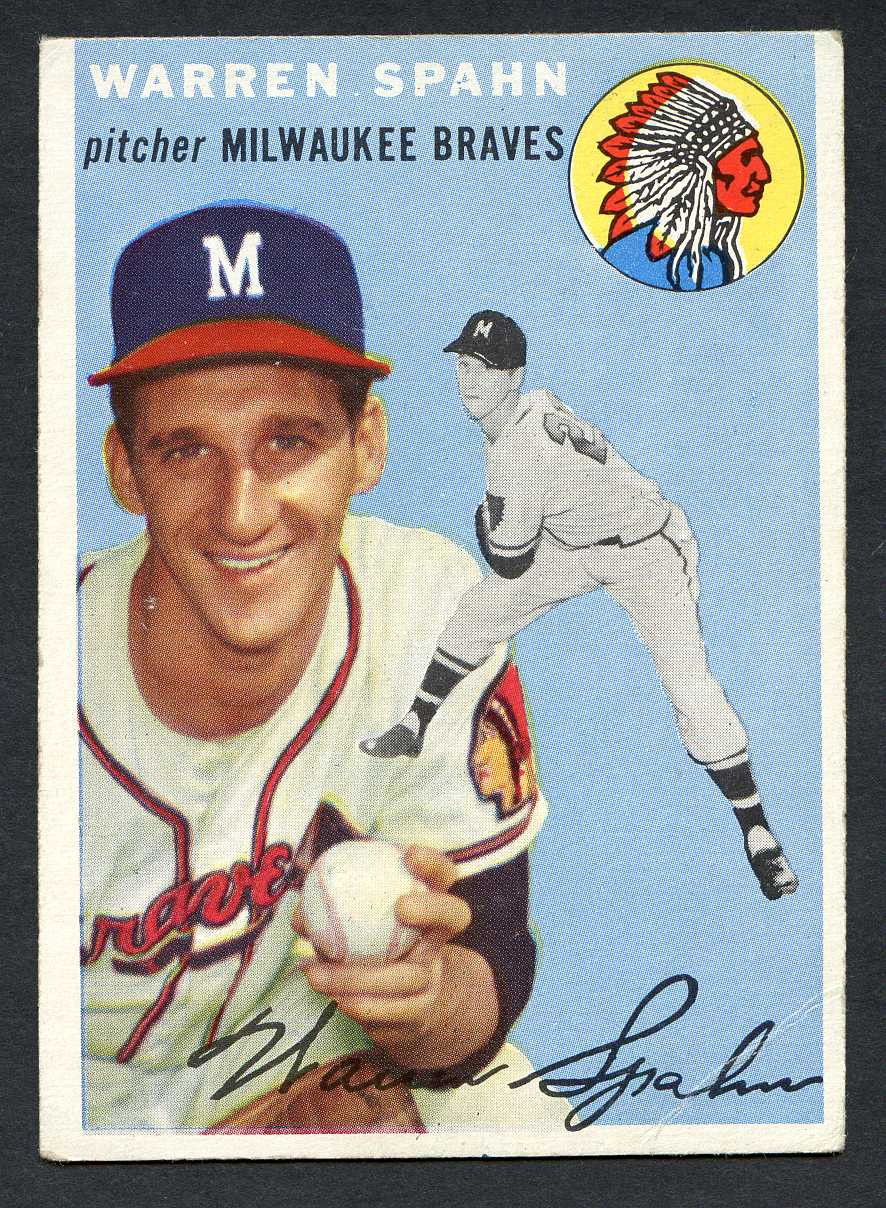 1954 Topps Baseball # 020 Warren Spahn Milwaukee Braves G - HOFCards
