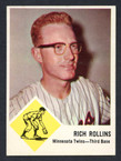 1963 Fleer Baseball # 024  Rich Rollins Minnesota Twins EX