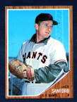 1962 Topps Baseball # 538  Jack Sanford San Francisco Giants EX/MT