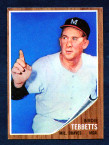 1962 Topps Baseball # 588  Birdie Tebbetts Milwaukee Braves EX-2