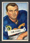 1952 Bowman Small Football # 013  Tom Fears Los Angeles Rams EX-1