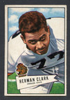 1952 Bowman Small Football # 076  Herman Clark Chicago Bears EX