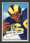 1952 Bowman Small Football # 120  Deacon Dan Towler Los Angeles Rams VG
