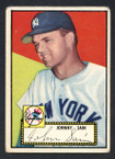 1952 Topps Baseball # 049b Johnny Sain Black Back New York Yankees VG