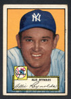 1952 Topps Baseball # 067a Allie Reynolds Black Back New York Yankees VG-1