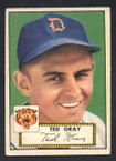 1952 Topps Baseball # 086 Ted Gray Detroit Tigers VG-1