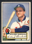 1952 Topps Baseball # 096 Willard Marshall Boston Braves EX-1