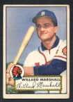 1952 Topps Baseball # 096 Willard Marshall Boston Braves VG-1