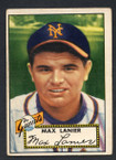 1952 Topps Baseball # 101 Max Lanier New York Giants VG