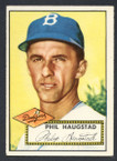 1952 Topps Baseball # 198 Phil Haugstad Brooklyn Dodgers EX