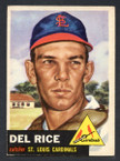 1953 Topps Baseball # 068  Del Rice St. Louis Cardinals EX-1